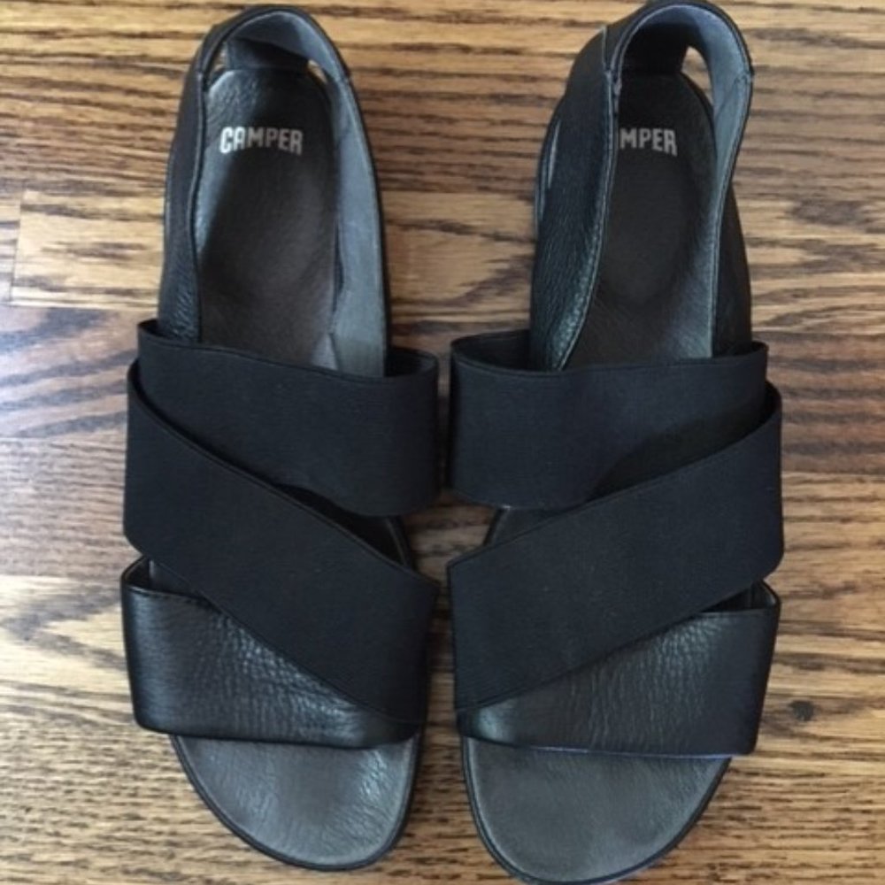 Camper Black Sandals Size 7